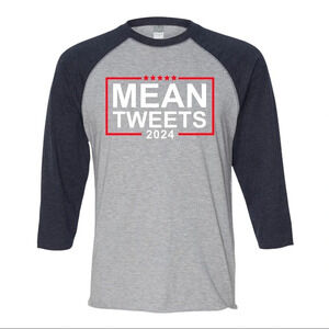 NEW LAT Apparel Unisex 3/4 Sleeve “Mean Tweets 2024” Baseball Shirt